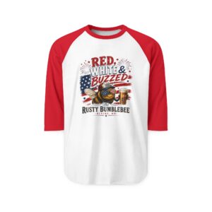 Raglan Shirt - "Red, White & Buzzed" Patriotic Beer Tee